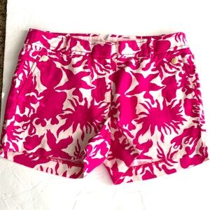 J.Crew Shorts SZ 4 Linen City Fit Pink White
